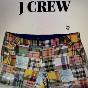 J Crew City Fit Plaid Shorts, Size 8